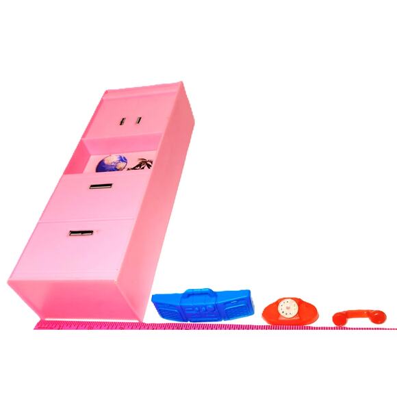 80s Vintage Barbie Travel Agent Agency Office Or Barbies Living Room Bookshelf + - Picture 6 of 7